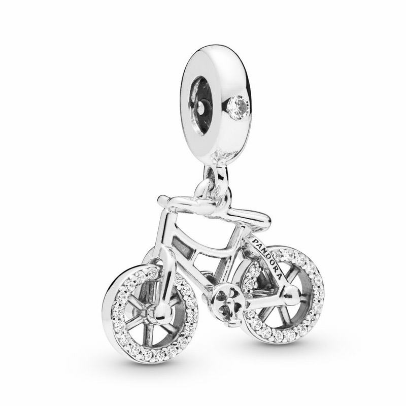 Pandora Australia Brilliant Bicycle Dangle Charm - Sterling Silver | GRQBOH357